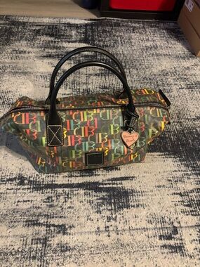 Dooney & Bourke Multicolor Logo Tote with Black Trim